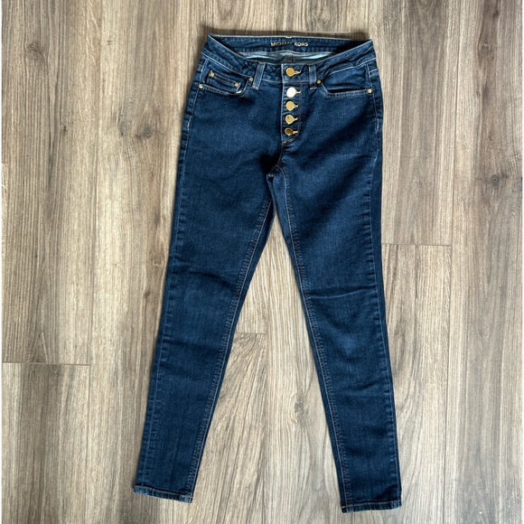Michael Kors Button Front High Waist Skinny Jeans | 2 - Picture 4 of 11